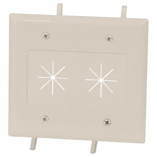 DataComm Cable Access Wallplate with Flexible Opening, 2-Gang