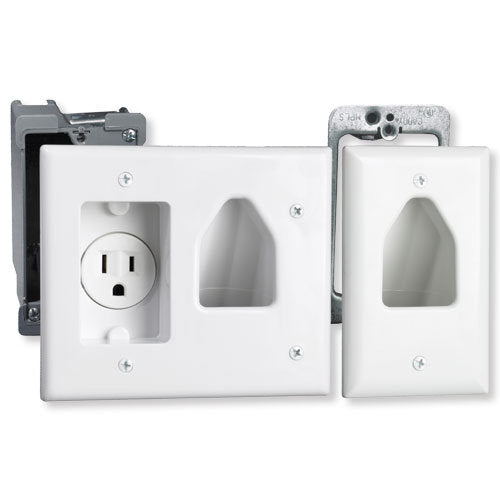 DataComm Flat Panel TV Cable Organizer Remodeling Kit with Receptacle
