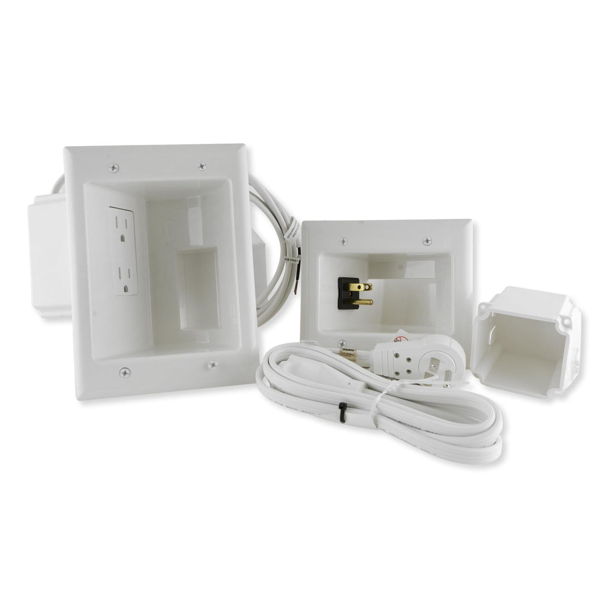 DataComm Flat Panel TV Cable Organizer Kit with Duplex Receptacle (Open Box)