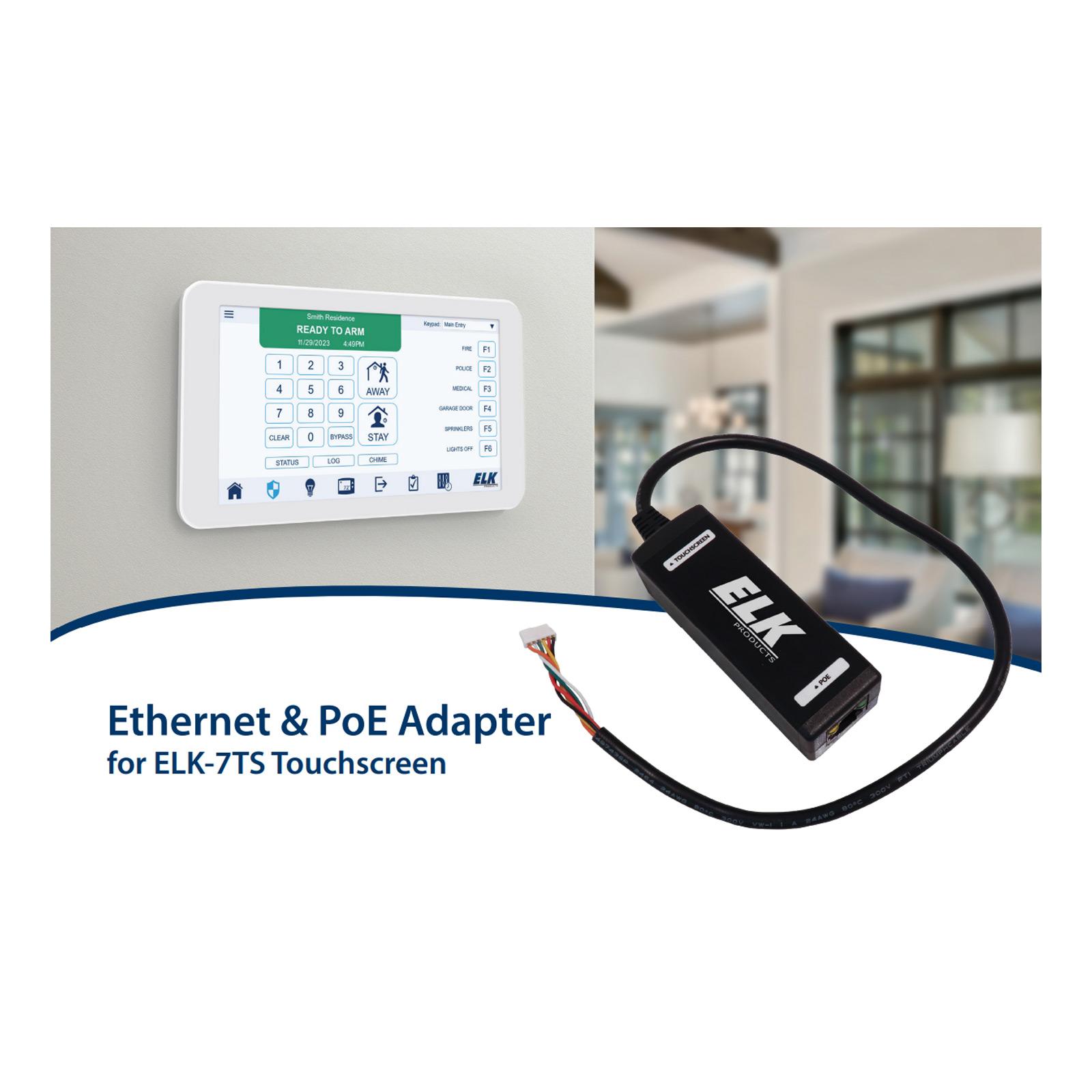 ELK Ethernet/POE Adaptor for 7TS Touchscreen