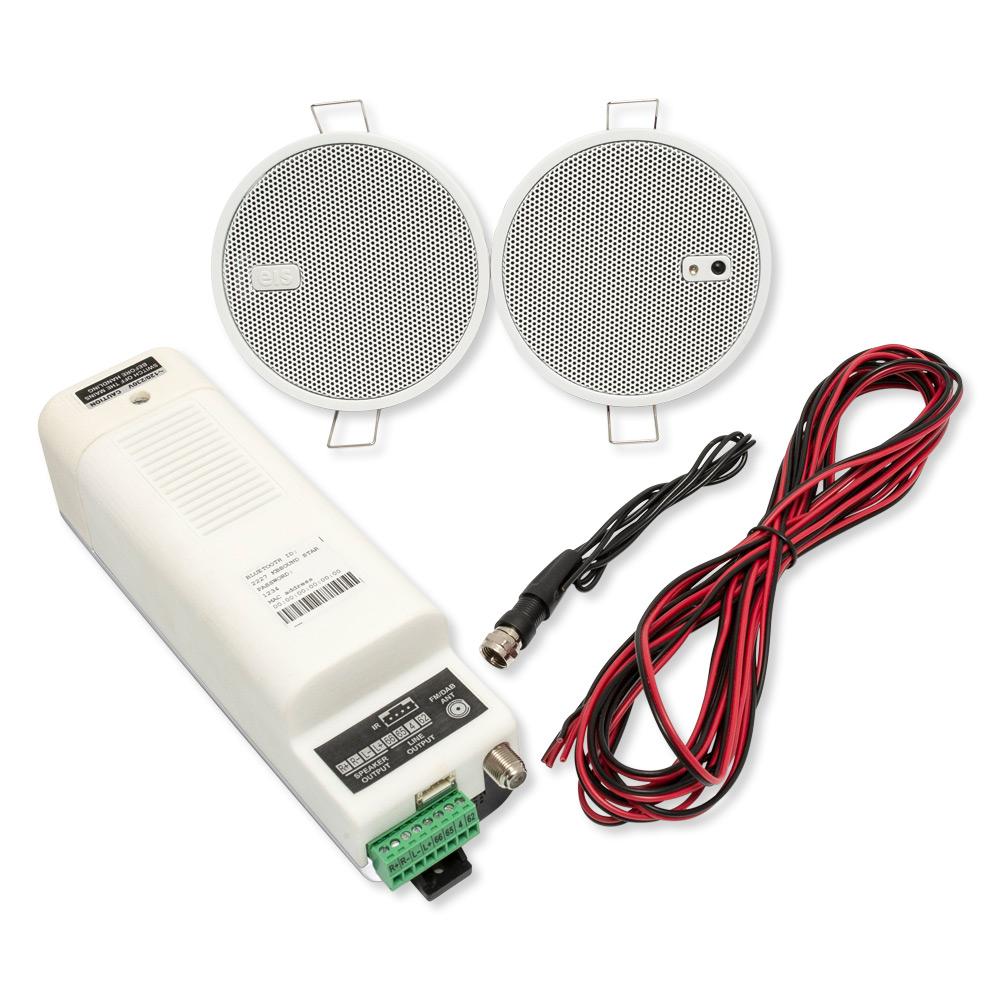 KBSound STAR Space Bluetooth Amplifier, Two 0.5 In. Speakers, White