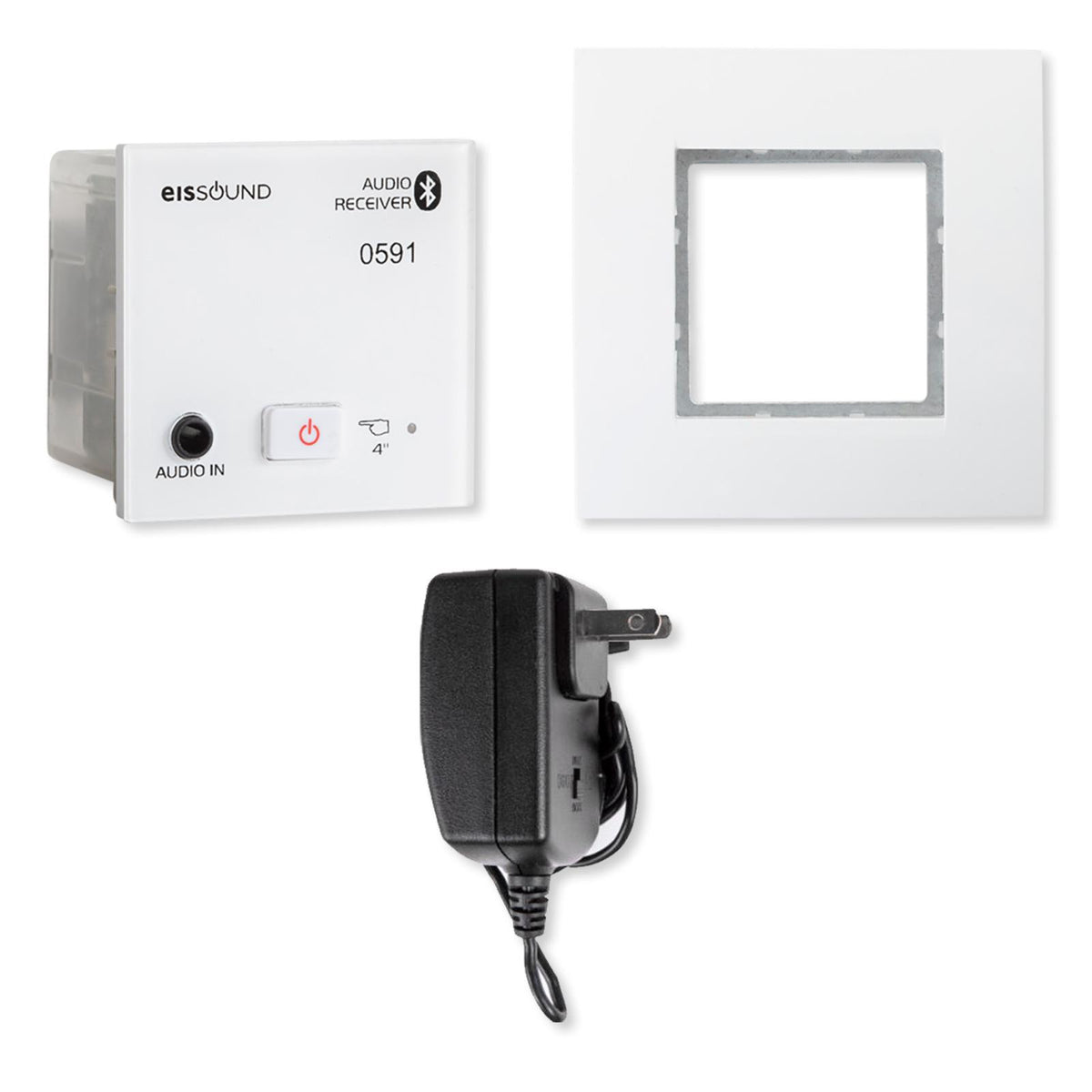 EISsound In-Wall Bluetooth Audio Receiver with Power Supply, White (E.U.)