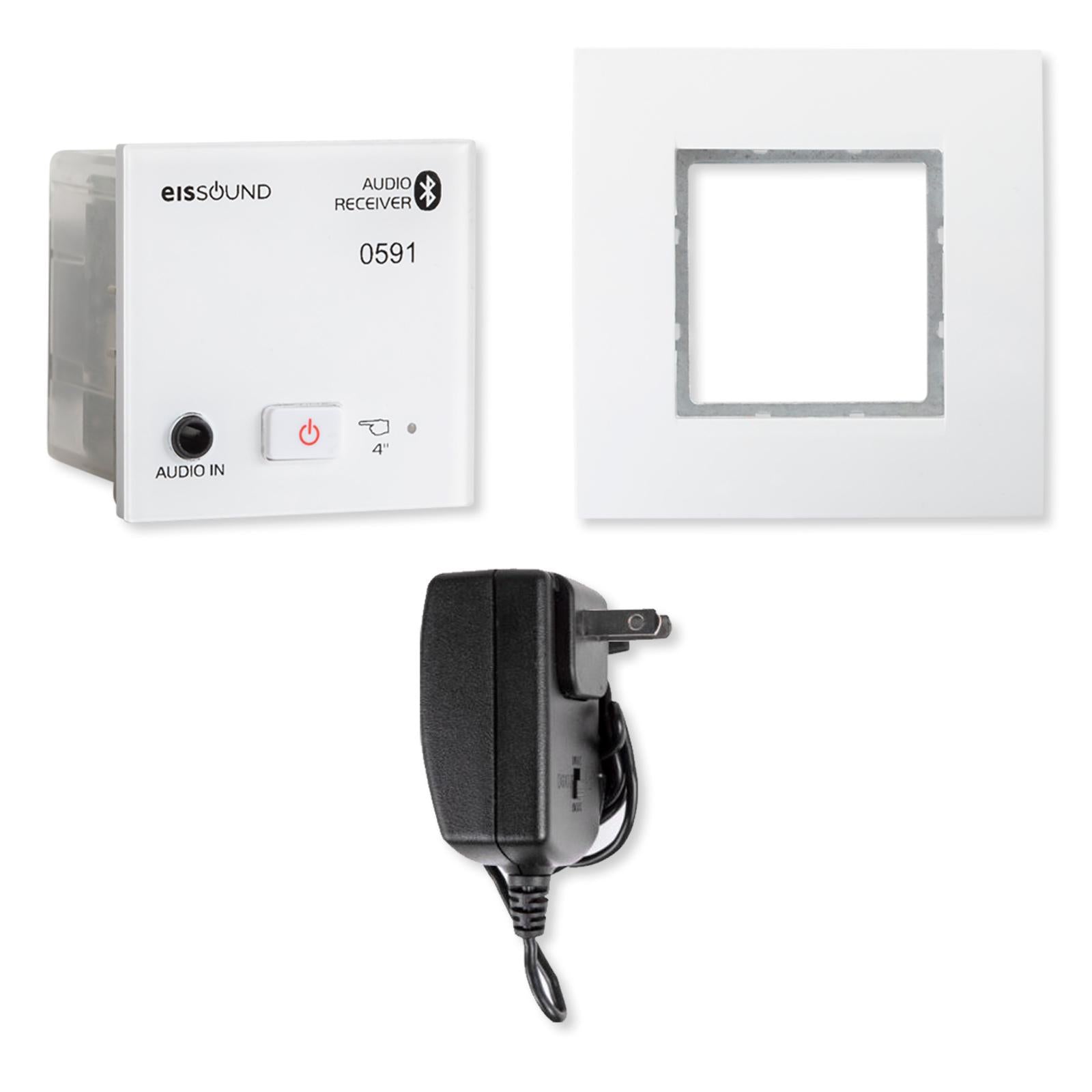 KBSound In-Wall Bluetooth Audio Receiver with Power Supply, White, EU