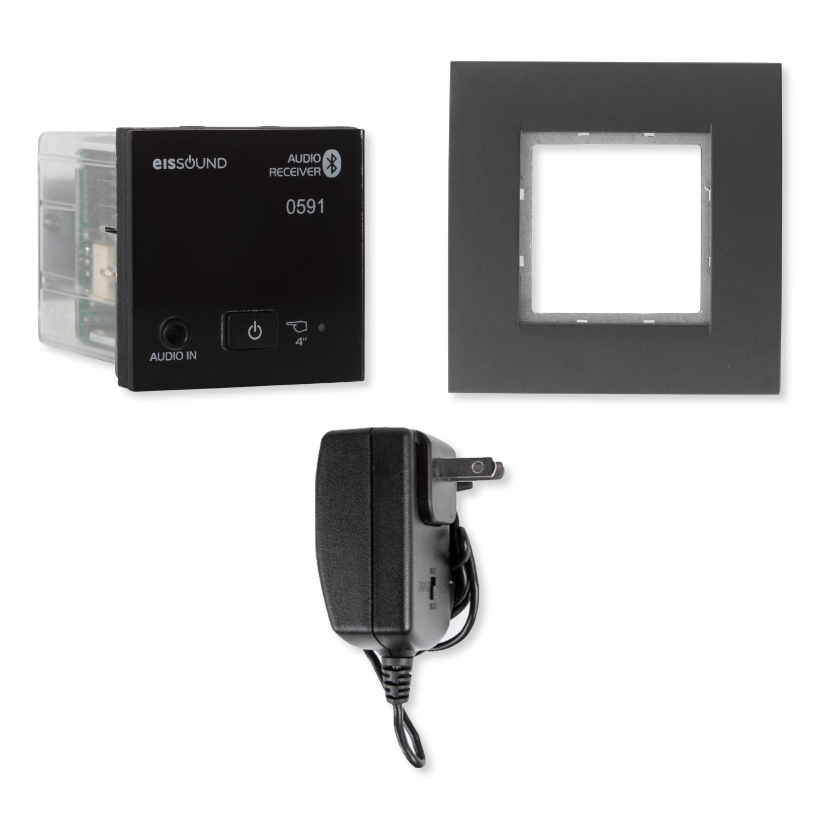 KBSound In-Wall Bluetooth Audio Receiver with Power Supply, Black, EU