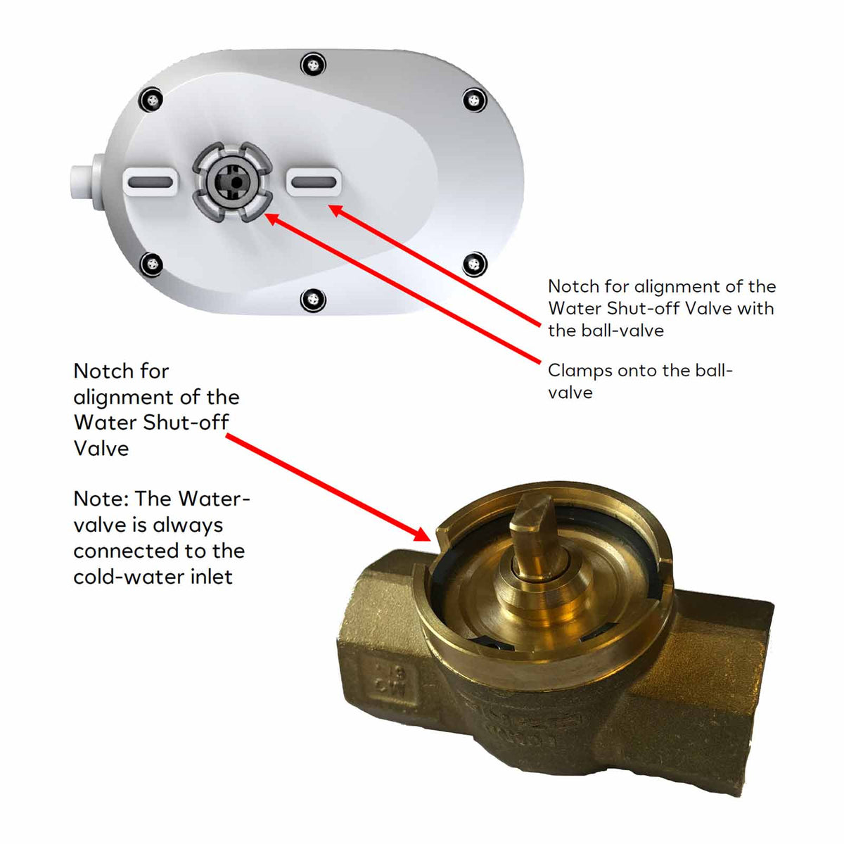 Ezlo Z-Wave Water Shut-Off Valve, Brass
