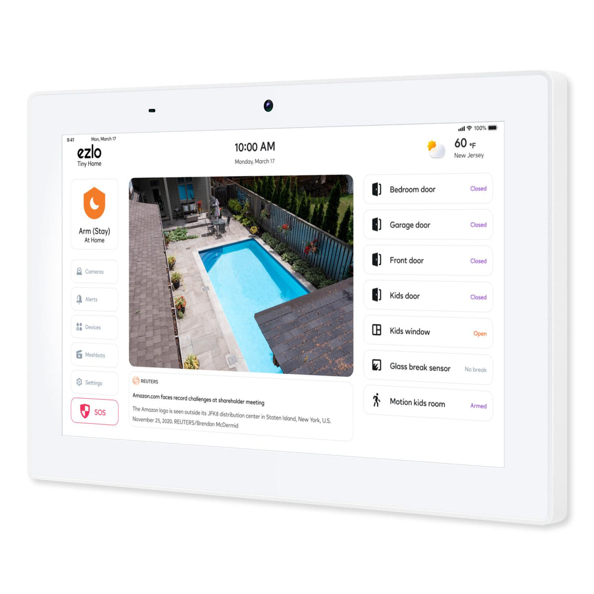 Ezlo 10" Ezlo Protect Touchscreen - includes Wi-Fi, PoE, Wall Mount