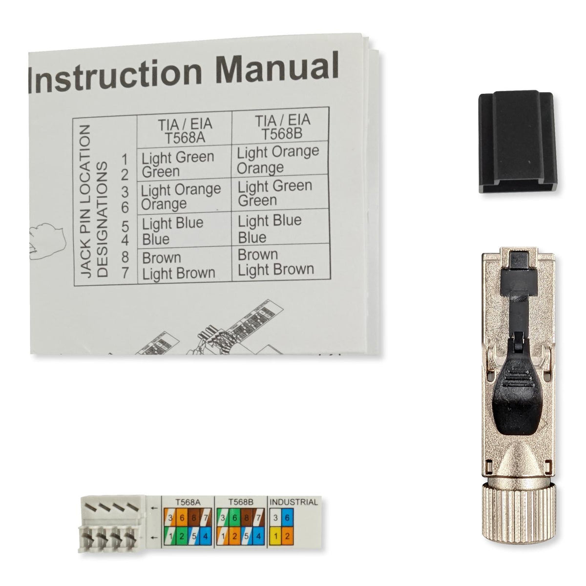 Simply45 10G Rated RJ45 Ultra Slim Shielded Field Plug for Cat6/6a/7a Shielded LAN Cables