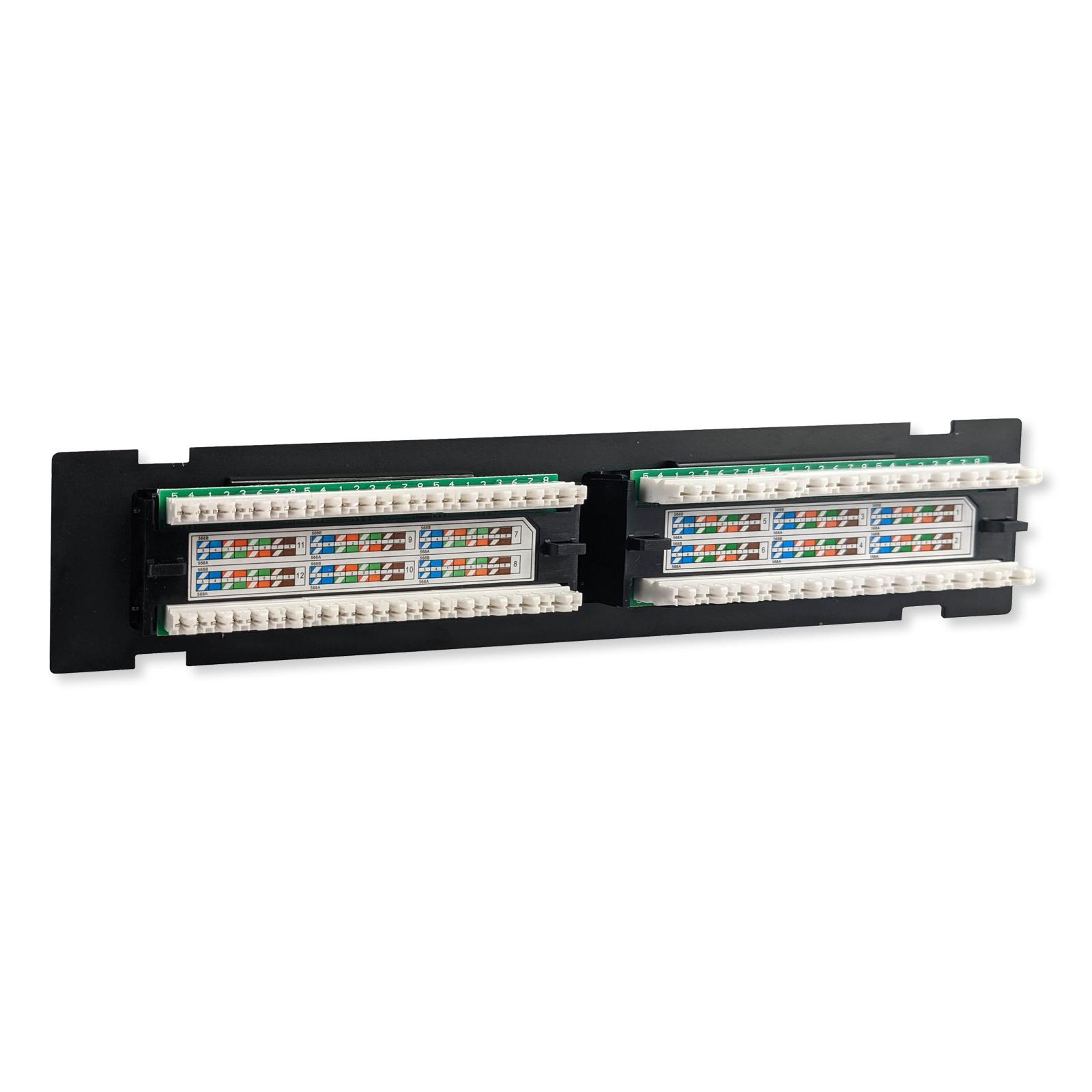 Simply45 Loaded 12 Port Wall Mount Cat5e UTP Patch Panel