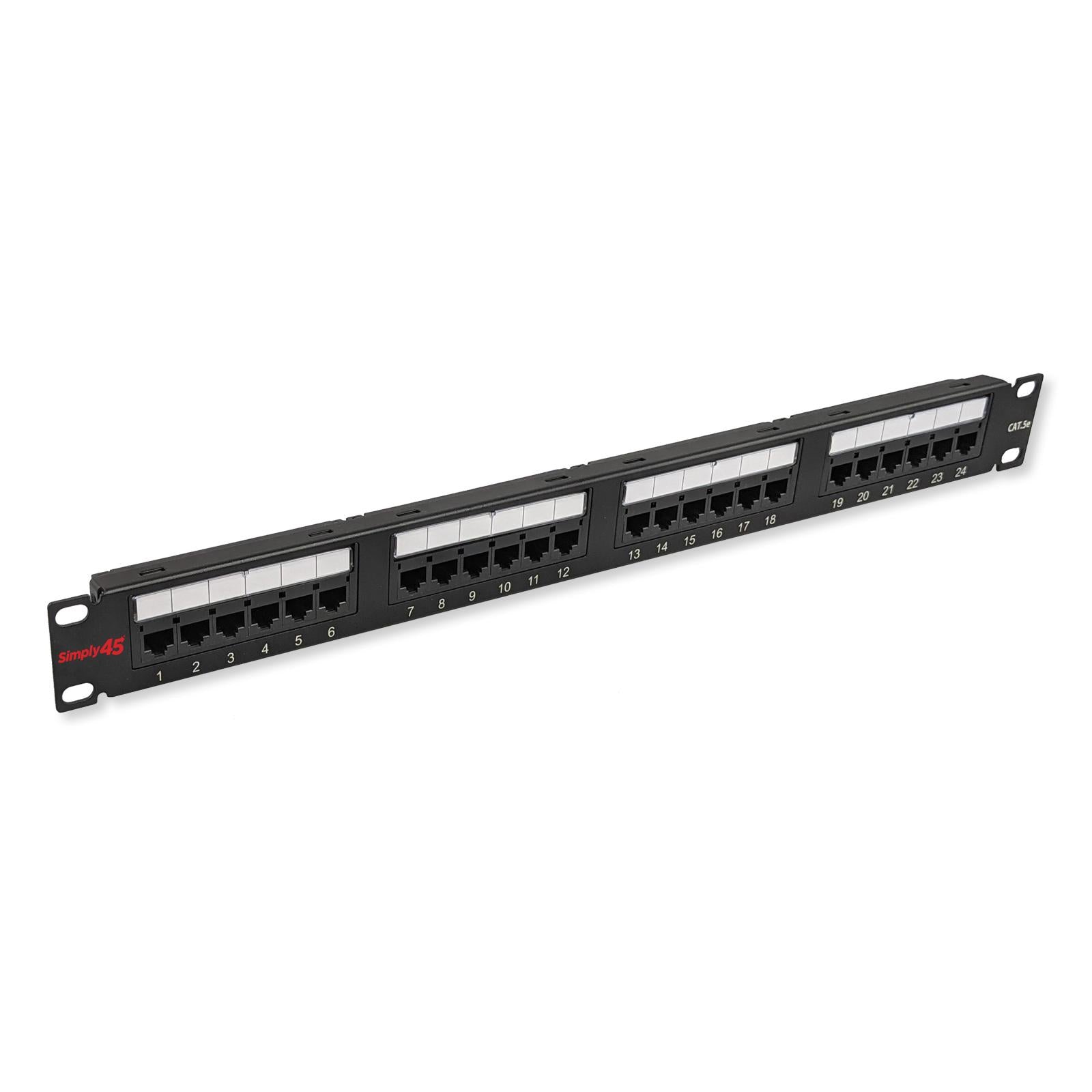 Simply45 Loaded 24 Port Cat5e UTP Patch Panel