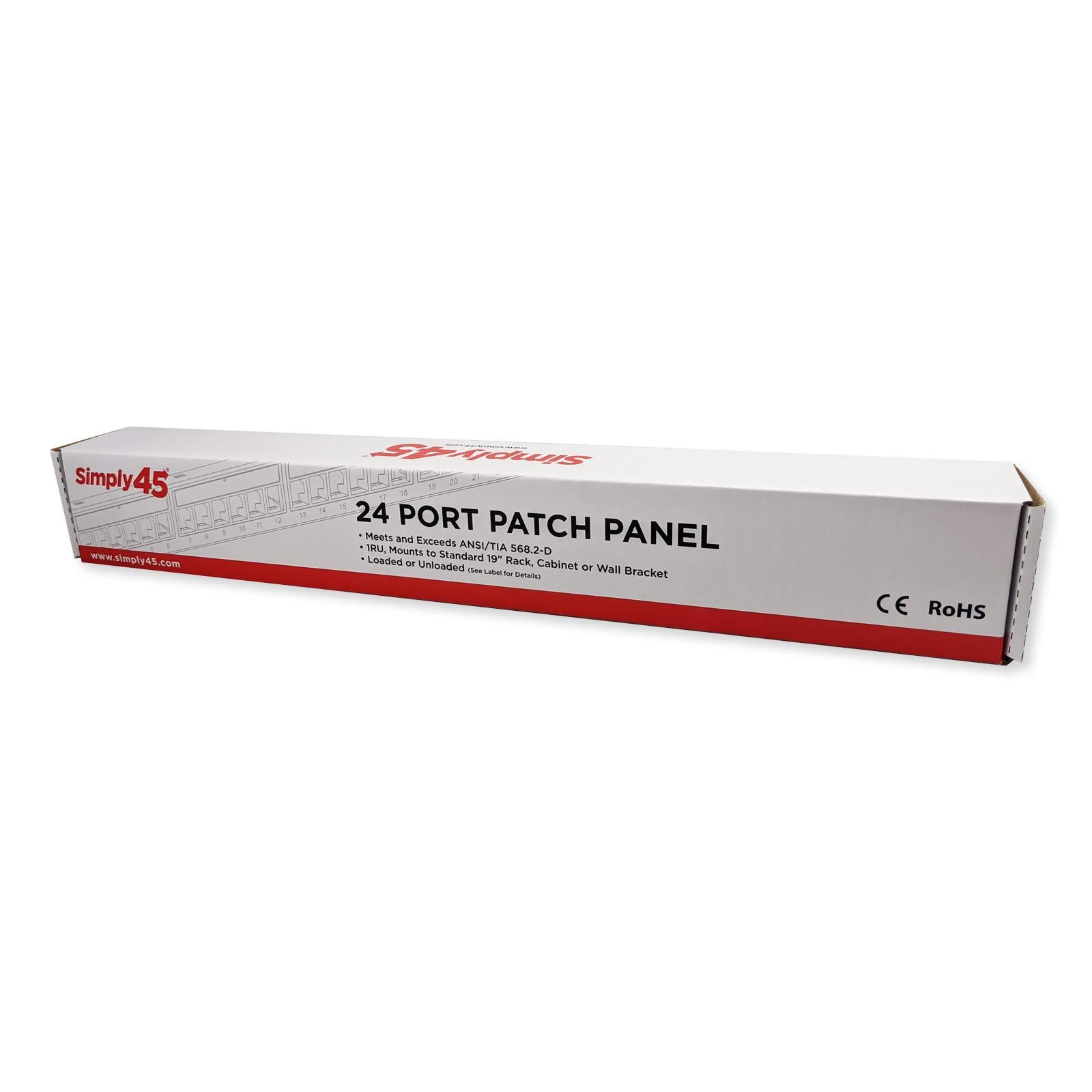 Simply45 Loaded 24 Port Cat5e UTP Patch Panel