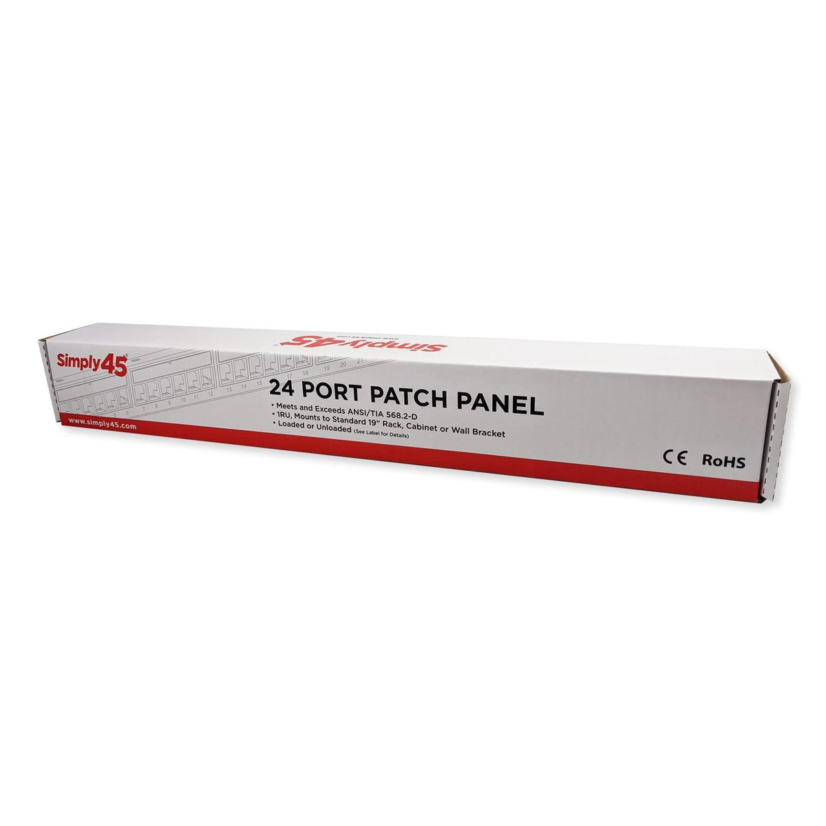 Simply45 Loaded 24-Port Cat5e UTP Patch Panel