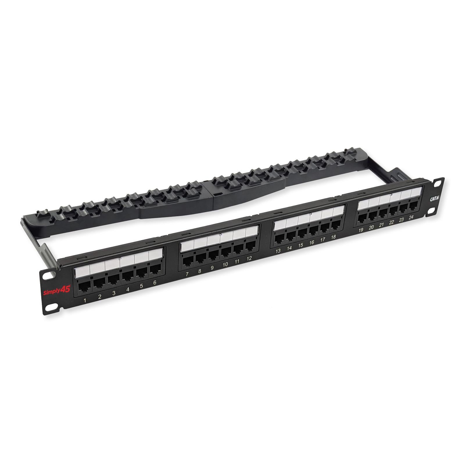 Simply45 Loaded 24 Port Cat6 UTP Patch Panel