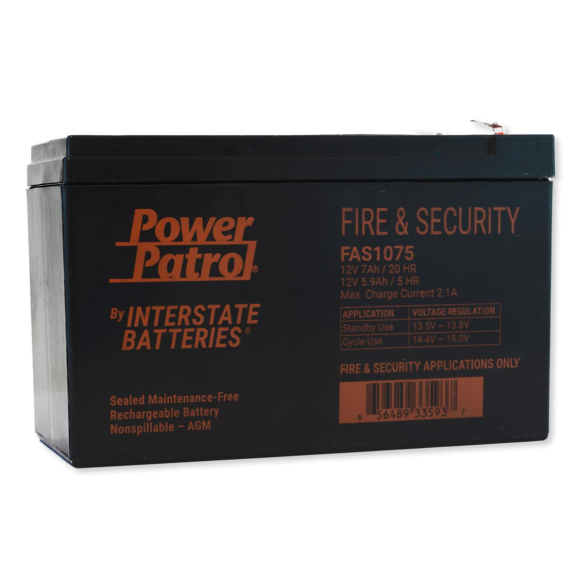 Interstate Batteries Power Patrol Lead Acid Battery, 12V 7Ah