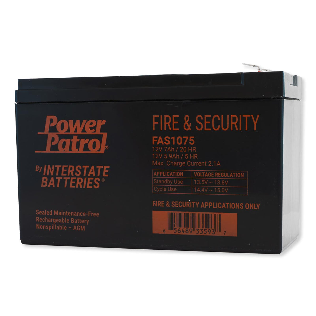 Interstate Batteries Power Patrol Lead Acid Battery, 12V 7Ah