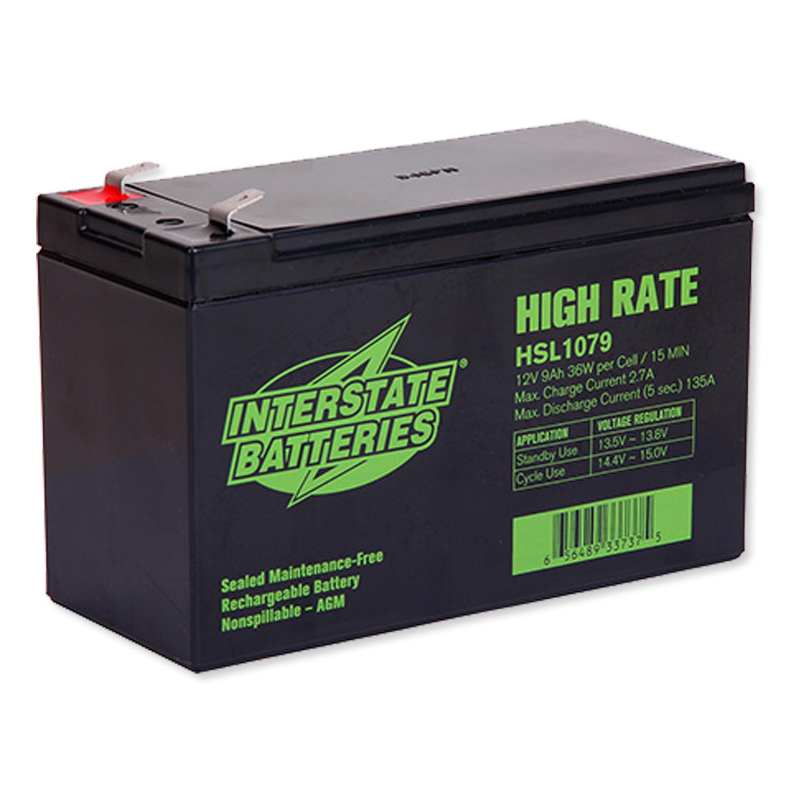 Interstate Batteries High Rate Battery, 12V 9AH 36W SLA 250