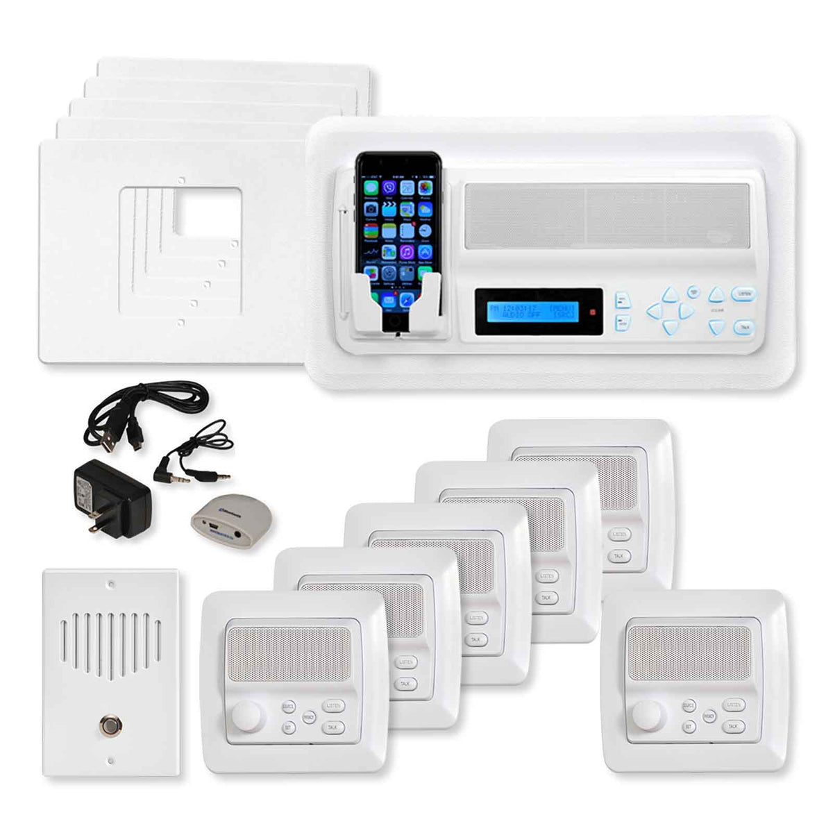 IST RETRO Music &amp; Intercom System Package, 5 Rooms (Horizontal Frames)