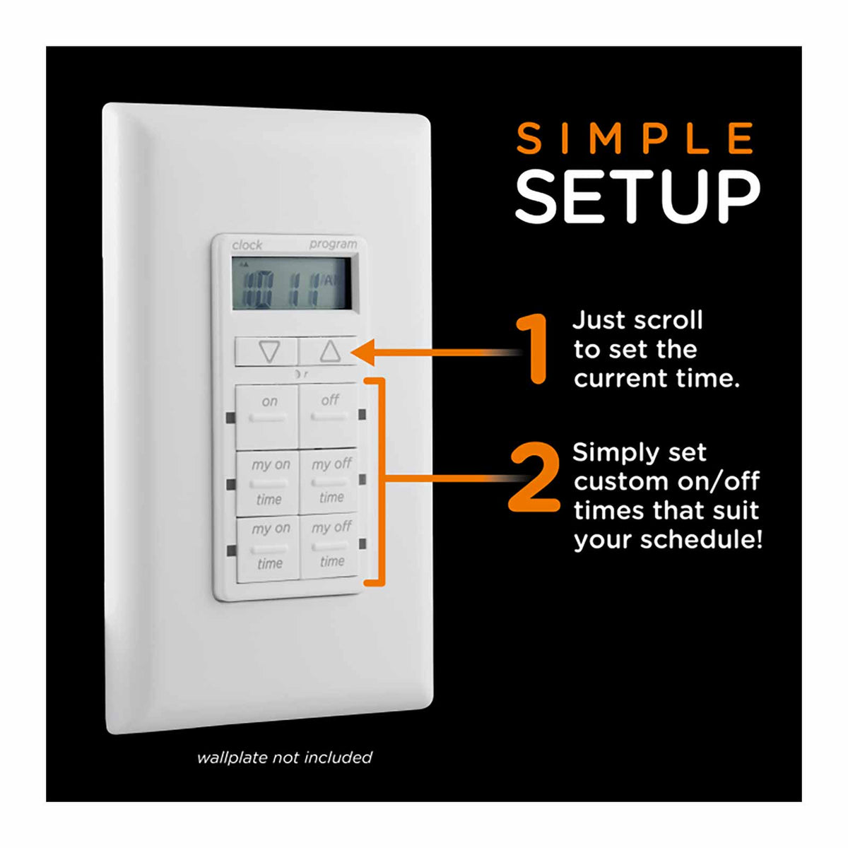Jasco myTouchSmart Simple Set In-Wall Timer, White (Open Box)