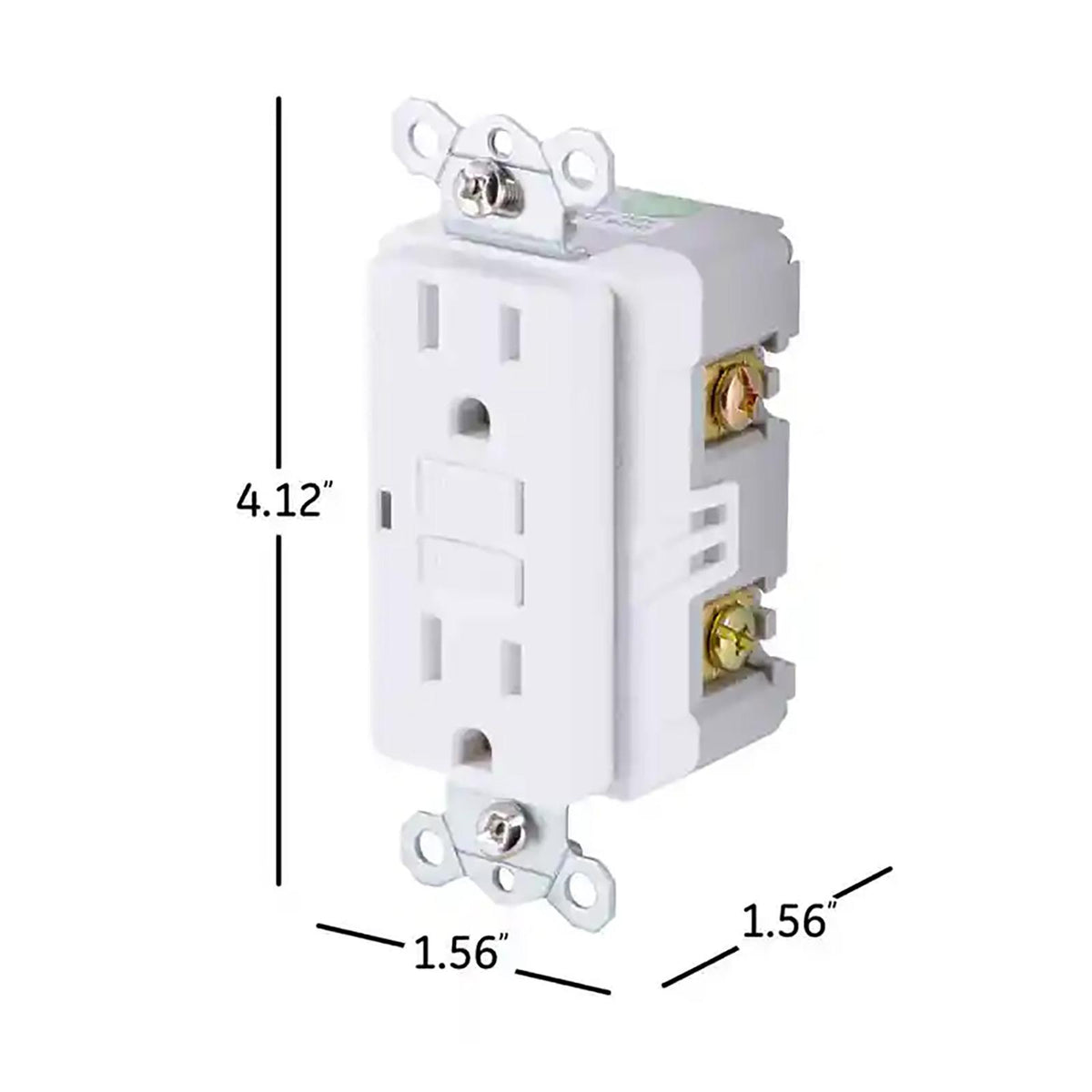 Jasco GE GFCI Receptacle With LED Indicator, White