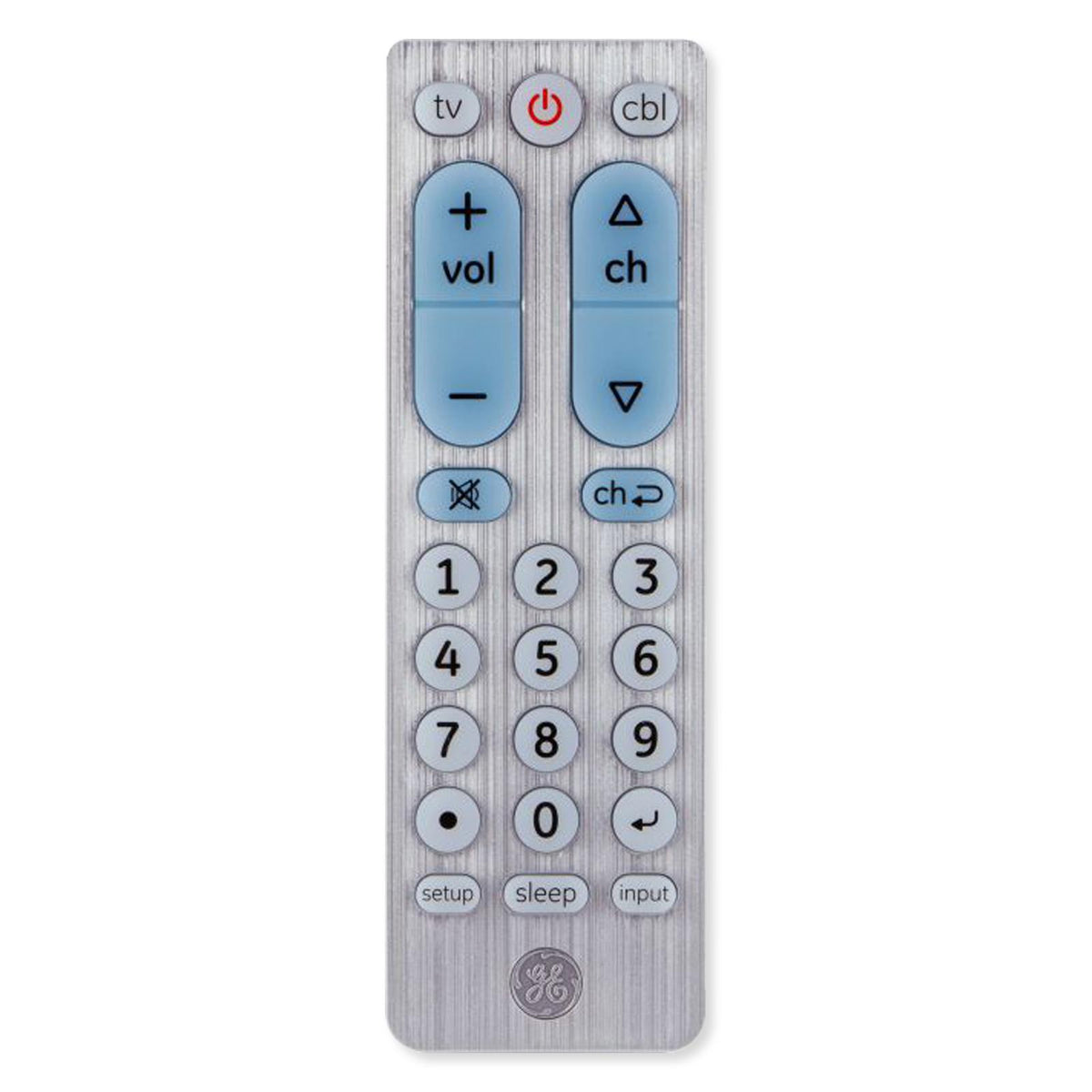 GE 2-Device Universal Remote Control, Brushed Silver
