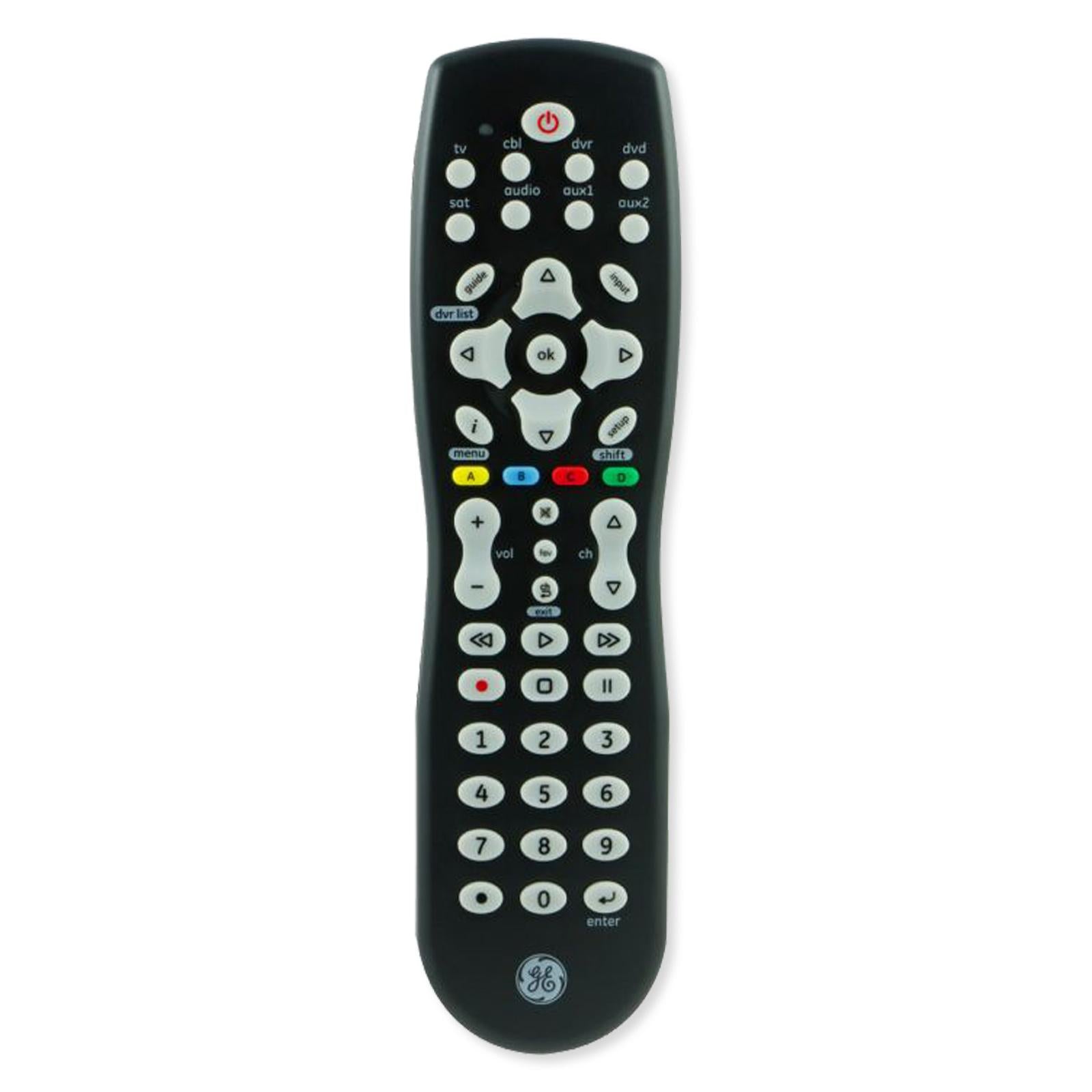 GE 8-Device Universal Remote Control, DVR Infrared, Black