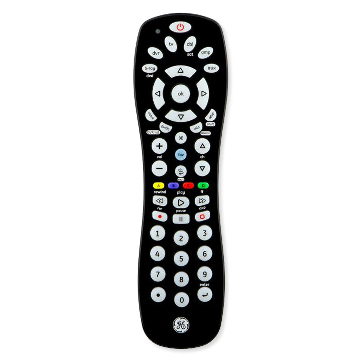 GE 6-Device Universal Remote Control, Black