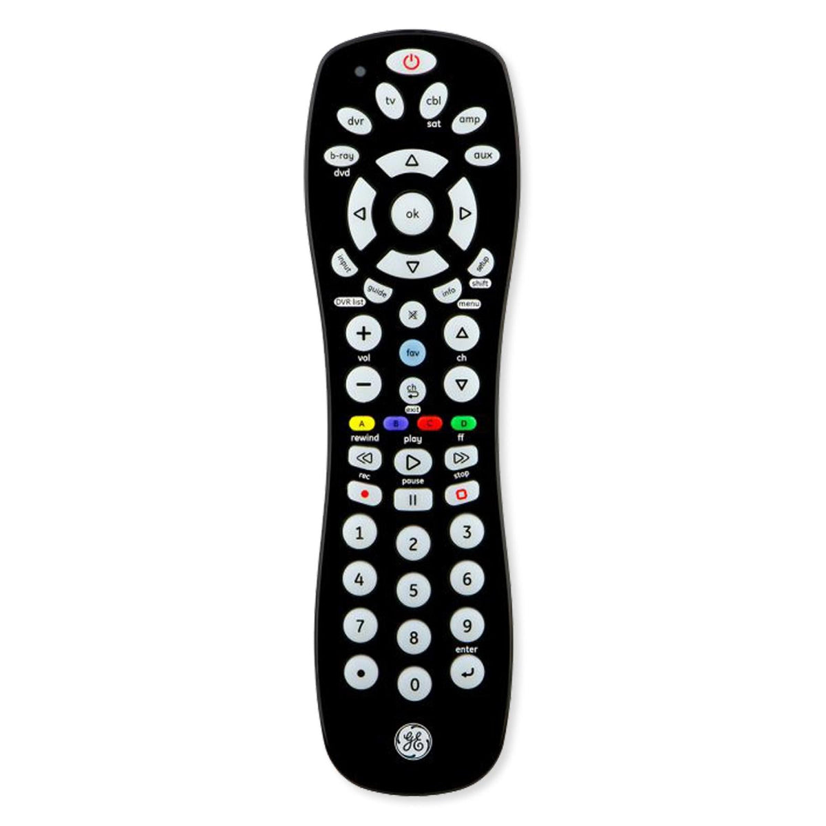 GE 6-Device Universal Remote Control, Black