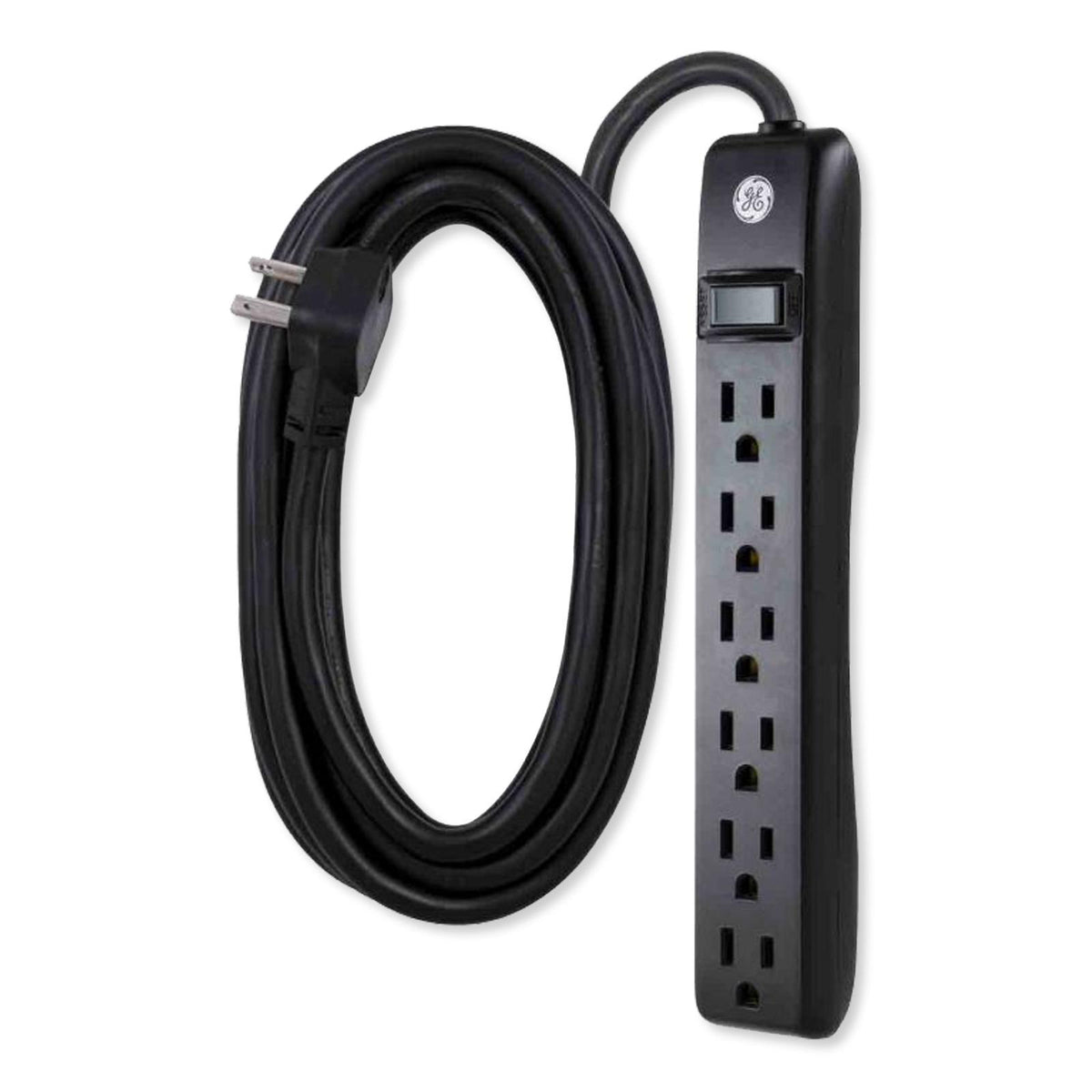 GE 6-Outlet 12ft. Power Strip, Black