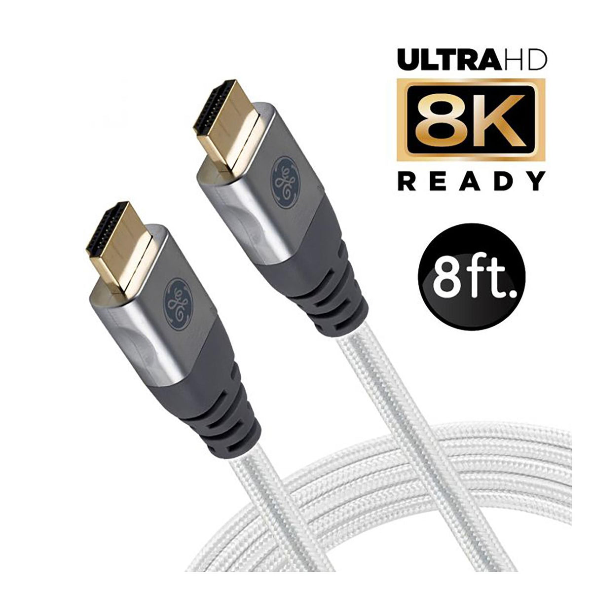 GE High Speed 8K HDMI Cable with Ethernet, 8'