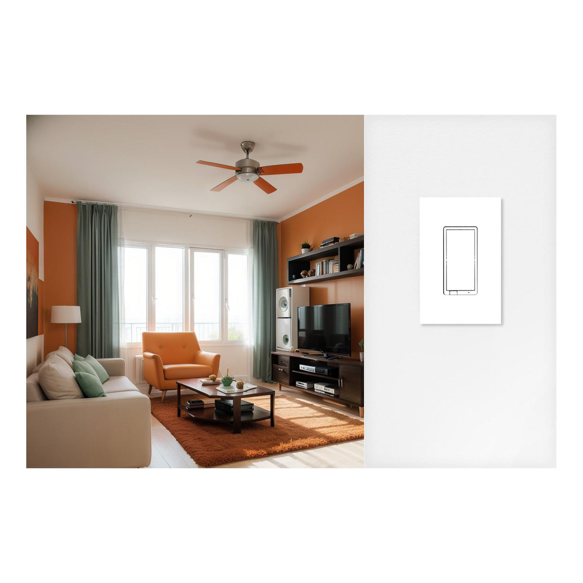 Enbrighten Z-Wave Plus In-Wall Smart Fan Control, Paddle, 700 Series