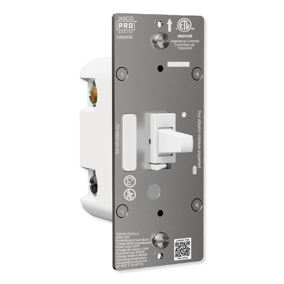 JascoPro Series Z-Wave Plus In-Wall Smart Toggle Switch, 800 Series