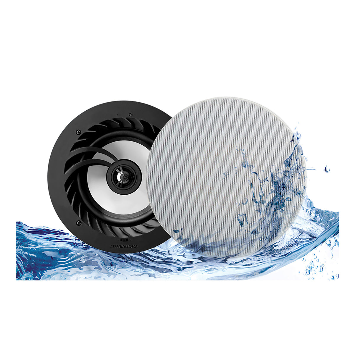 Lithe Audio Bluetooth IP44 Rated Wireless 6.5 In. Ceiling Speaker (1 Master, 1 Passive)
