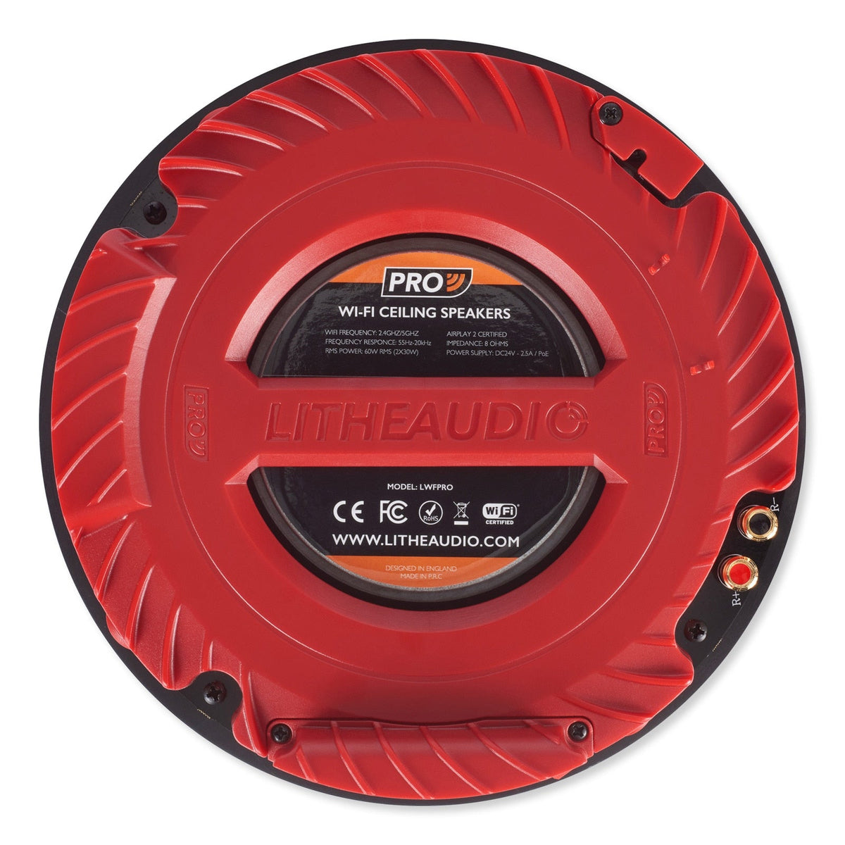 Lithe Audio Pro Series Wi-Fi and Bluetooth IP44 Bathroom Ceiling Speaker (Single)