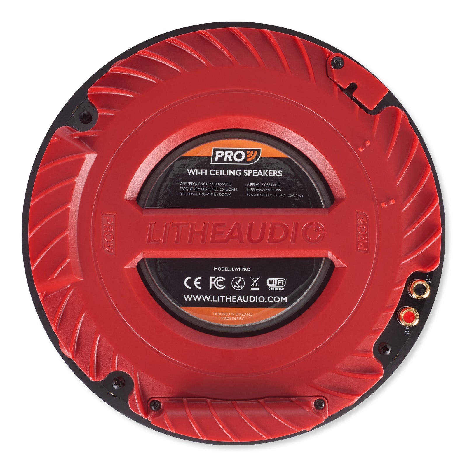 Lithe Audio Pro Series IP44 Bluetooth & Wi-Fi Ceiling speaker (1 Master, 1 Passive)