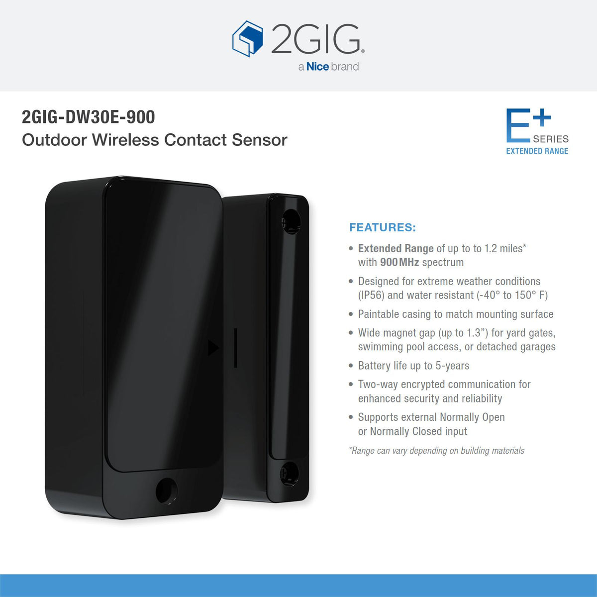 2GIG E+ Extended Range Outdoor Wireless Sensor