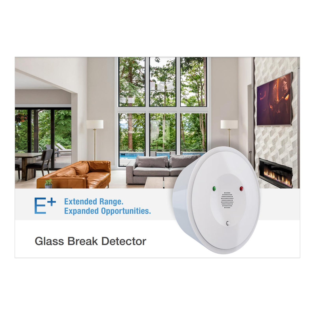 2GIG E+ Glass Break Detector with dual state detection / 900 MHz / Two-way