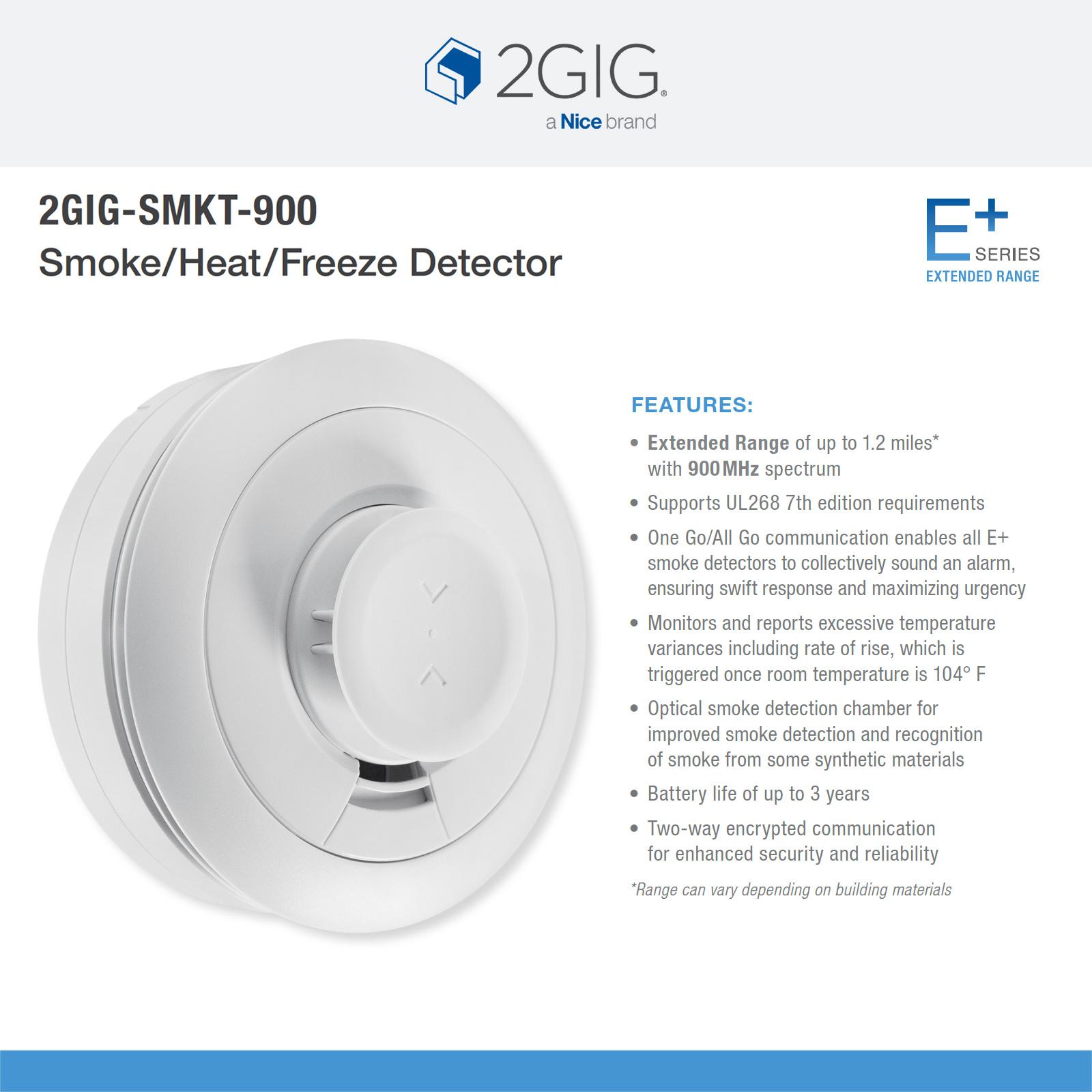 2GIG E+ Smoke, Heat & Freeze Detector