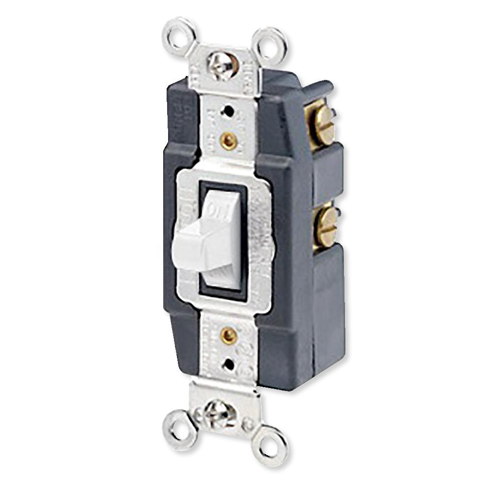 Leviton Single-Pole AC Quiet Toggle Switch, Momentary Contact, 15A, 120/277V