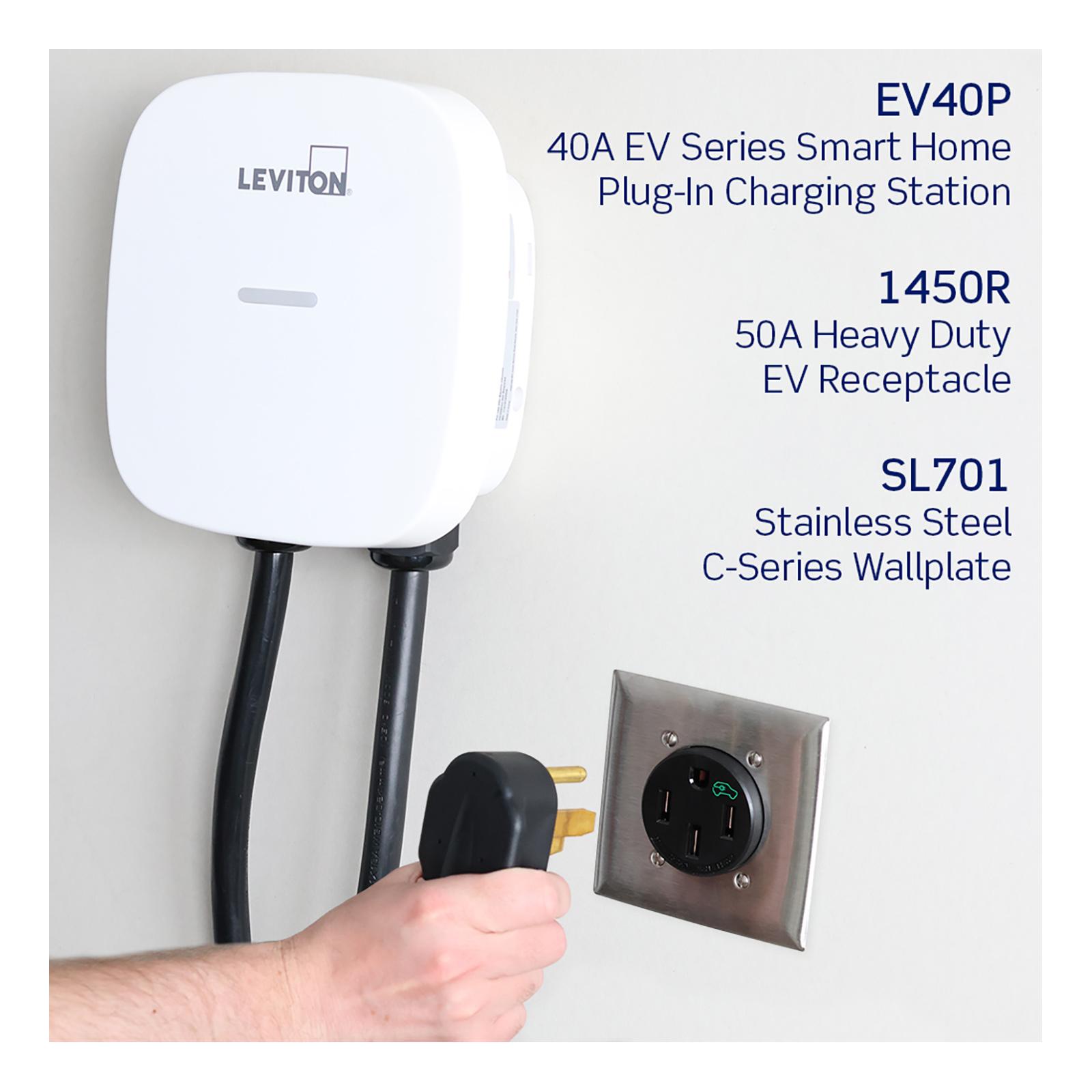 Leviton 50A Heavy Duty Flush Mount Receptacle for EV Charging Stations