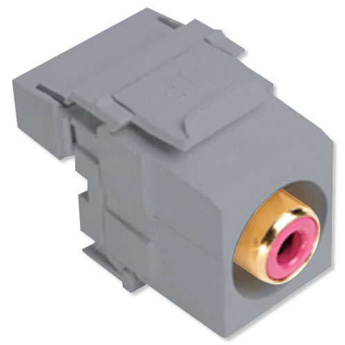 Leviton QuickPort RCA to 110 Snap-In Connector, Red Insert