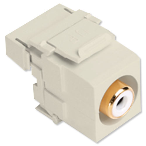 Leviton QuickPort RCA to 110 Snap-In Connector, White Insert