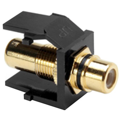 Leviton QuickPort RCA Snap-In Connector (Gold-Plated), Black Stripe