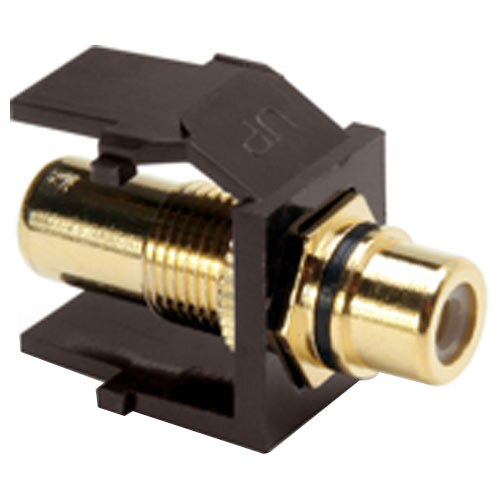 Leviton QuickPort RCA Snap-In Connector (Gold-Plated), Black Stripe