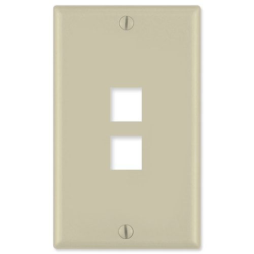 Leviton QuickPort Wallplate, 1-Gang, 2-Port