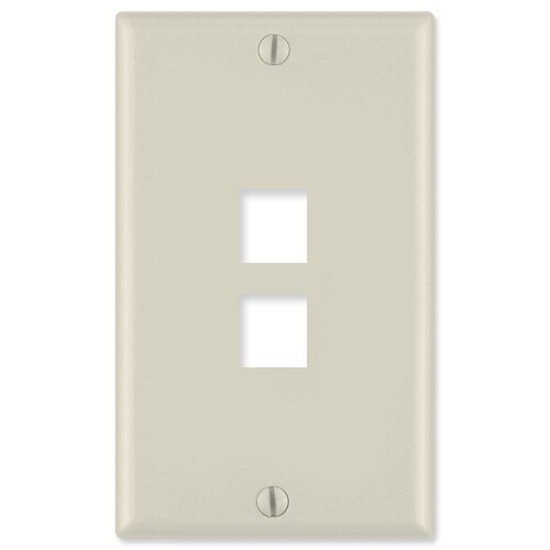 Leviton QuickPort Wallplate, 1-Gang, 2-Port