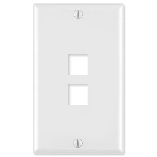 Leviton QuickPort Wallplate, 1-Gang, 2-Port