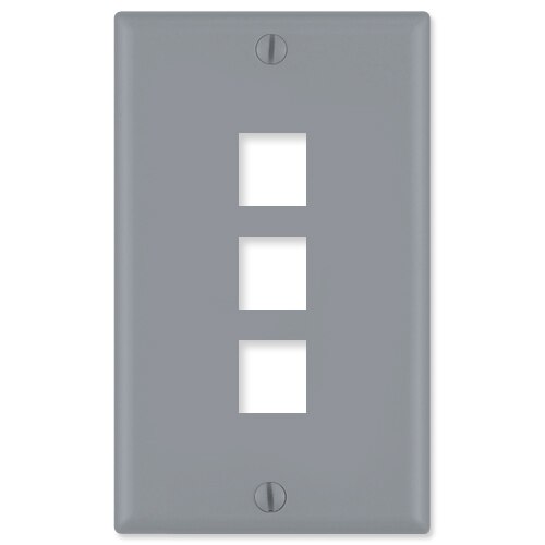 Leviton QuickPort Wallplate, 1-Gang, 3-Port