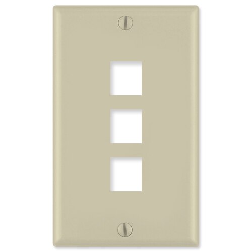 Leviton QuickPort Wallplate, 1-Gang, 3-Port