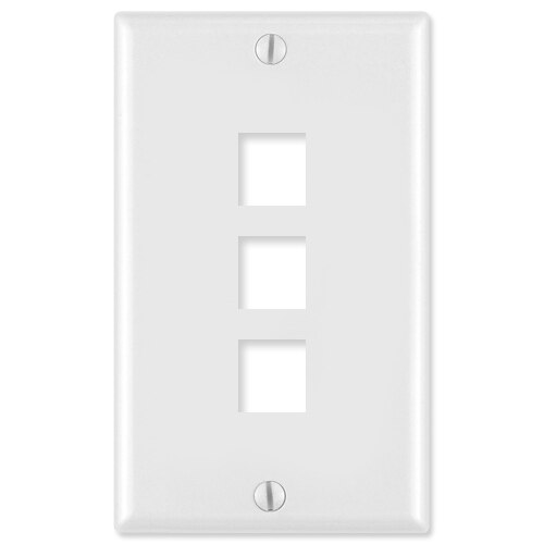 Leviton QuickPort Wallplate, 1-Gang, 3-Port