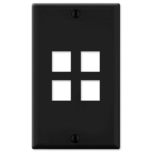 Leviton QuickPort Wallplate, 1-Gang, 4-Port