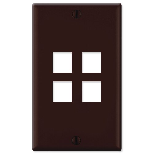 Leviton QuickPort Wallplate, 1-Gang, 4-Port